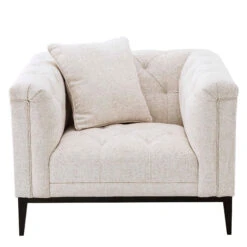 Eichholtz Cesare Armchair In Lyssa Off-White Fabric