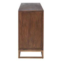 Olivia James Hemingway Mahogany Oak & Gold 4 Door Sideboard -Housingunits d52300eceb8fd6a1af669a2bc37714bb