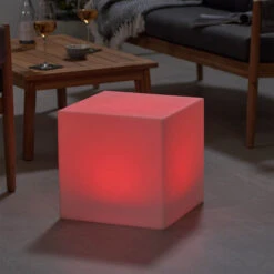 Cube Colour Changing 38cm Outdoor Floor Lamp -Housingunits d52fe005cd49fd16a474e65f23f16bde