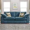 Leandra Blue Fabric 3 Seater Sofa