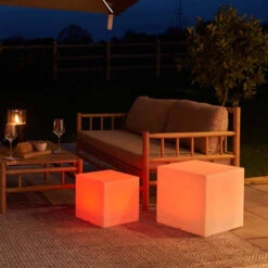 Cube Colour Changing 30cm Outdoor Floor Lamp -Housingunits d5fb57f0eb56da4ac9c89e2bfd0bd85b