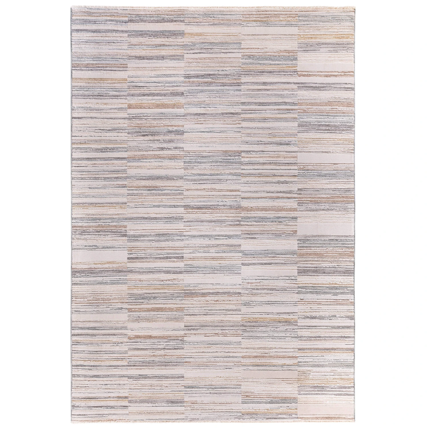 Anders Stripe Gold & Grey 200cm X 300cm Rug 2 Anders Stripe Gold & Grey 200cm X 300cm Rug - Image 2