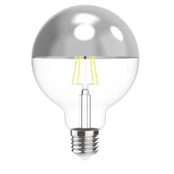 Crown Silver Globe Dimmable E27 LED Bulb