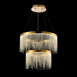 Rowen French Gold Crystal 2 Tier Pendant Light -Housingunits d706b545898943f786ca4a3e9c2579d4 1