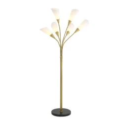 Eichholtz Gagnon Antique Brass 6 Arm Floor Lamp