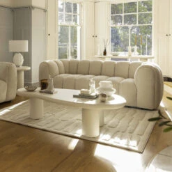 Durante Cream Boucle Fabric Sofa