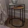 Libra Starburst Silver & Gold Nest Of 2 Semi-Circle Side Tables