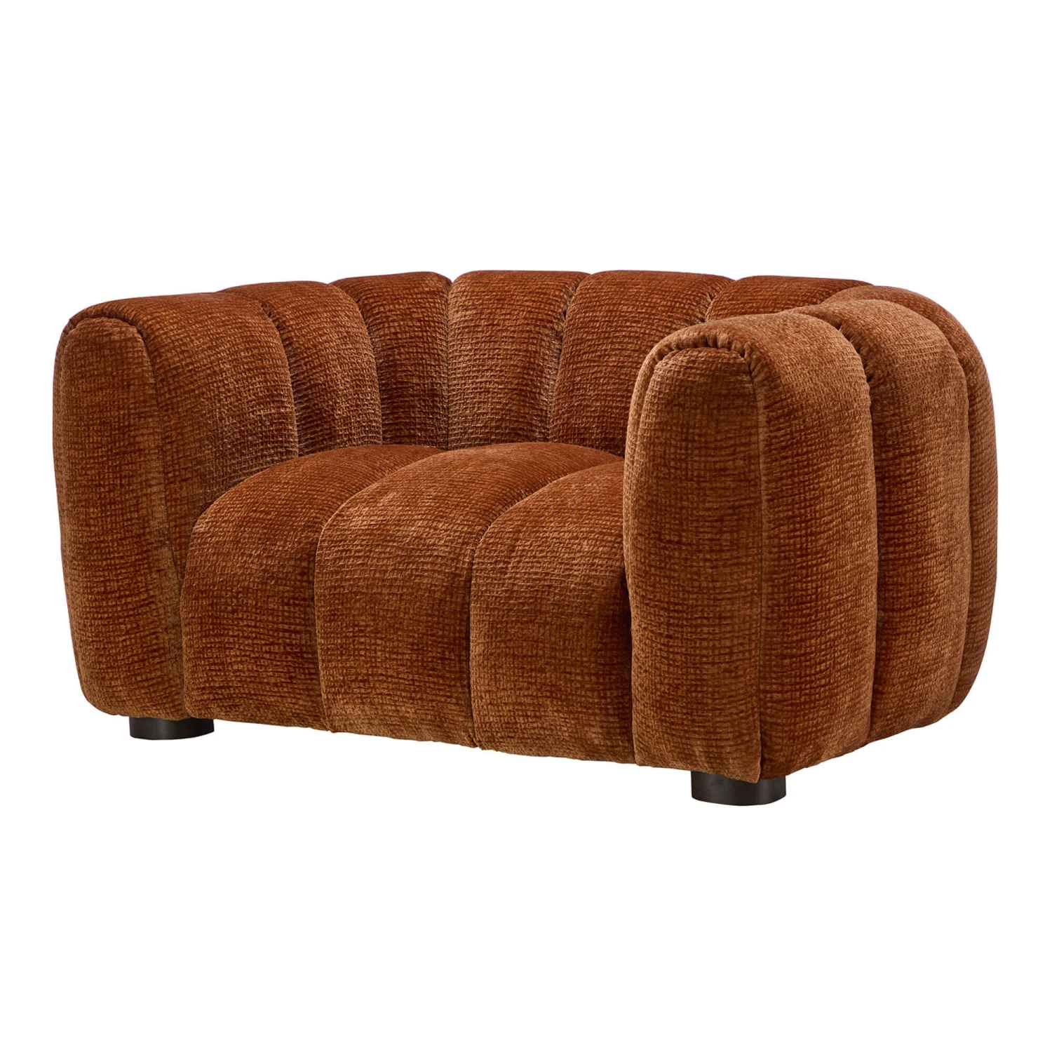 Durante Burnt Orange Boucle Fabric Lounge Chair 2 Durante Burnt Orange Boucle Fabric Lounge Chair - Image 2