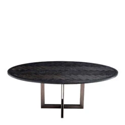 Eichholtz Melchior Oval Charcoal Oak Veneer Dining Table