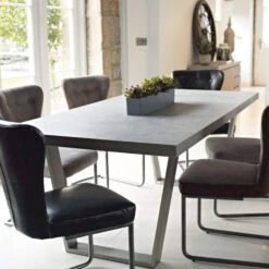 Caspian Grey Concrete-Effect 160cm Dining Table -Housingunits d8f2a77d8d32542614ca0e550dbf3eeb