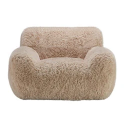 Amelia Sand Beige Faux Sheepskin Armchair