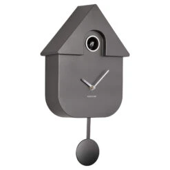 Modern Dark Grey Cuckoo Wall Clock