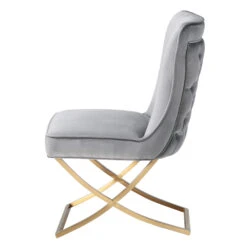 Olivia James Hemingway 220cm Mahogany Oak & Gold Dining Table & 6 Grey Chairs With Gold Legs 23 Olivia James Hemingway 220cm Mahogany Oak & Gold Dining Table & 6 Grey Chairs With Gold Legs -Housingunits db78b08736881aebed372e9bb034c45b 1