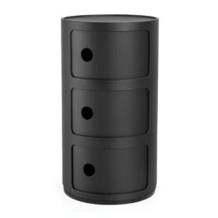 Kartell Componibili Black Recycled 3 Drawer Unit