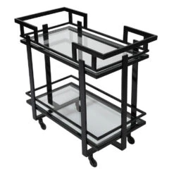 Renee Black Drinks Trolley Two Tier -Housingunits dcc286f47f1a70dedb092937dd13164e