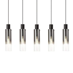 Chelsea Slim Satin Black & Smoked 5 Light Bar Pendant -Housingunits dda567d6b4a5257c4c085e8654ef7a45