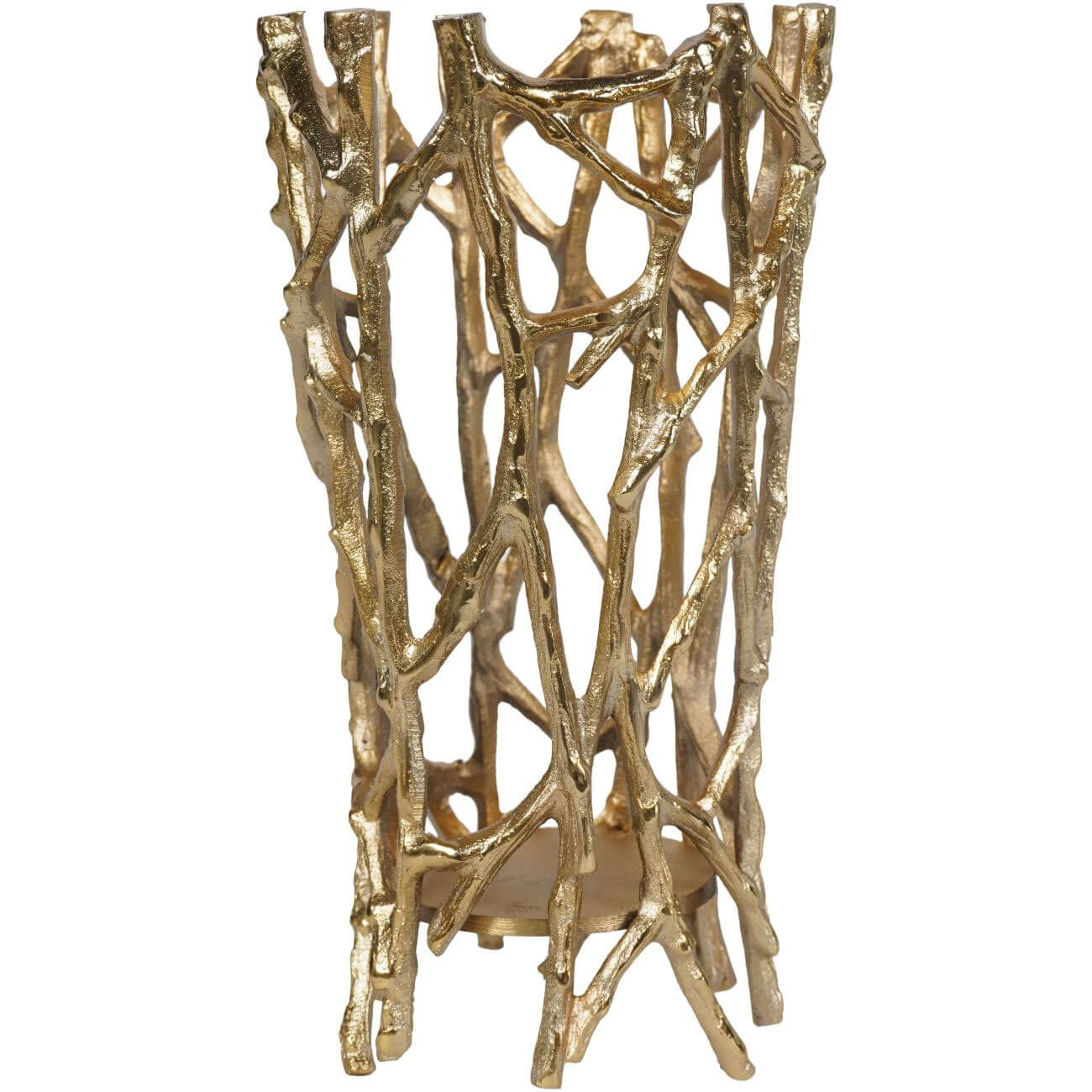 Twig Large Gold Round Pillar Holder 1 Twig Large Gold Round Pillar Holder