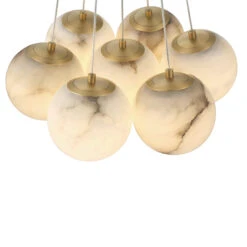 Quintiesse Kepler Gold 7 Light Alabaster Pendant 6 Quintiesse Kepler Gold 7 Light Alabaster Pendant -Housingunits dea743ac70f2dd55117bf5d19056018c