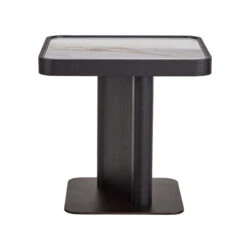 Milano Black Wooden Pedestal Side Table