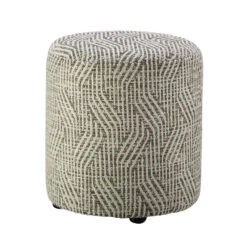 Parker Knoll Tall Olive Green Fabric Footstool