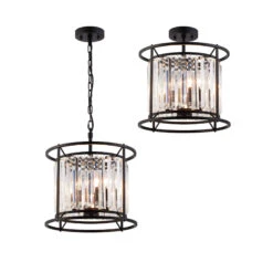 Samraat Satin Black & Crystal 3 Light Pendant -Housingunits e1437ae684ff561a3968162f4bc53988 1
