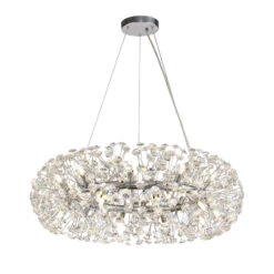 Avezza Polished Chrome And Crystal Pendant Light 80cm