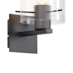 Lino Ribbed Dark Grey & Clear Narrow Line Glass Wall Light 10 Lino Ribbed Dark Grey & Clear Narrow Line Glass Wall Light -Housingunits e1a5a4c3c95a23bf38f503820d510a4f