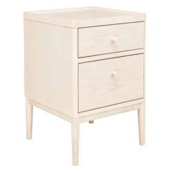 Ercol Salina Pale Timber 2 Drawer Bedside Table