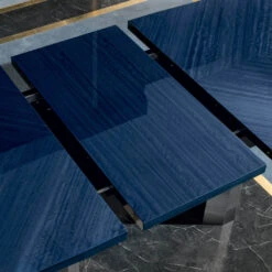 Celeste High Gloss Cobalt Blue 196cm Extending Dining Table & 6 High-Back Grey Faux Leather Chairs -Housingunits e29ccb1980dcec37fa429ef84035ad0e 1