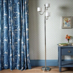 Laura Ashley Southwell Polished Nickel 3 Light Floor Lamp