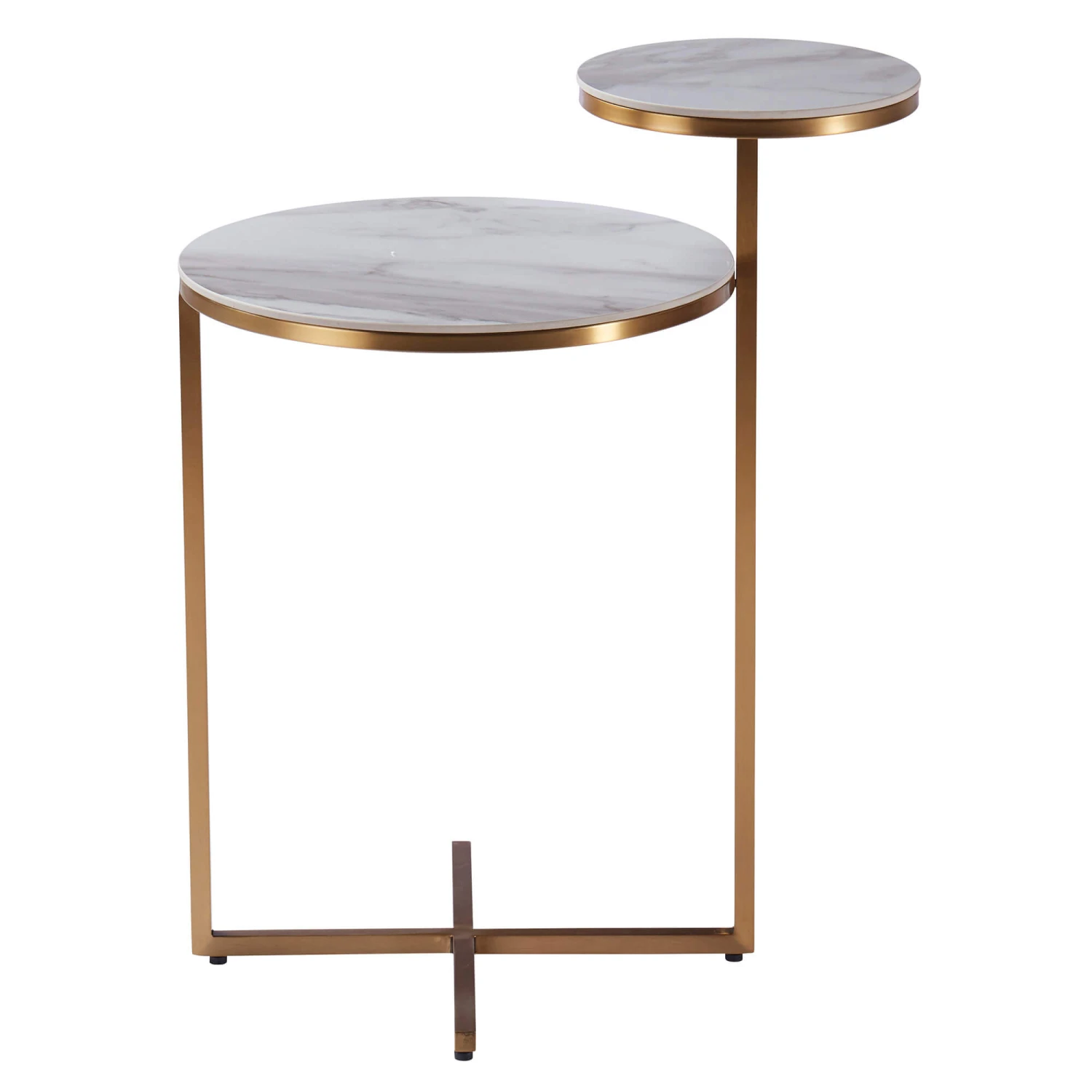 Kiara Marble Effect Brass Side Table 1 Kiara Marble Effect Brass Side Table