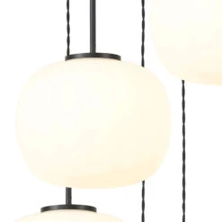 Henrik Matt Black & Frosted White Glass 5 Light Pendant 8 Henrik Matt Black & Frosted White Glass 5 Light Pendant -Housingunits e37036845205e248fb5a4c797712c62e