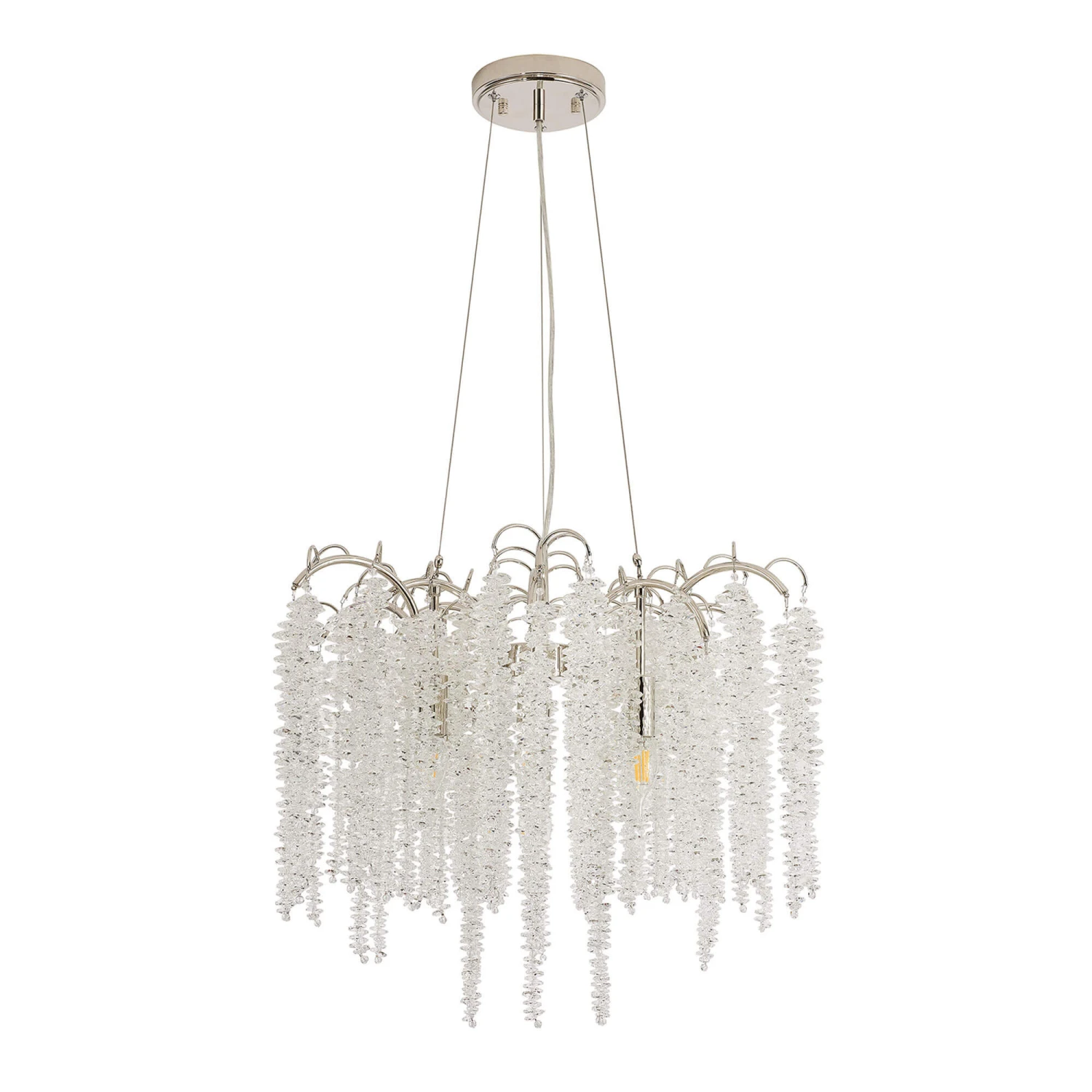 Wisteria Polished Nickel & Crystal 7 Light Pendant 1 Wisteria Polished Nickel & Crystal 7 Light Pendant