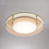 Button Amber & Mirror LED Flush Ceiling Light