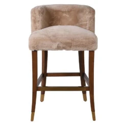Wyatt Faux Sheepskin Bar Stool