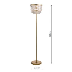Laura Ashley Rhosill Matt Gold & Crystal 3 Light Floor Lamp -Housingunits e466c3bc65156e6b441eef5872e9dd8e 1