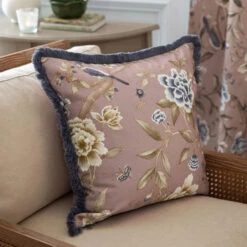 Porcelain Garden Blush Pink Chenille Cushion