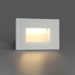 Later White Recessed Rectangular Outdoor Wall Light