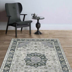 Da Vinci Grey Medallion Rug Collection