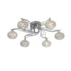 Leimo Polished Chrome 6 Light Flush Ceiling Light