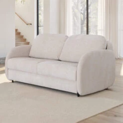 Bopy Cream Fabric 3 Seater Sofa Bed