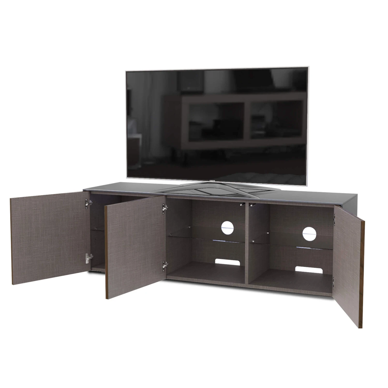 Frank Olsen Intelligent 150cm Grey Gloss & Walnut TV Unit 2 Frank Olsen Intelligent 150cm Grey Gloss & Walnut TV Unit - Image 2