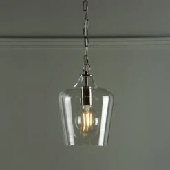 Laura Ashley Ockley Chrome & Glass Pendant Light