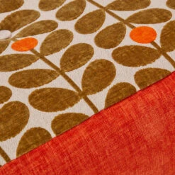 Orla Kiely Donegal Derry Orange & Sixties Stem Fawn Small Footstool -Housingunits e7e3c808c199c329e4c07f7d73f86205