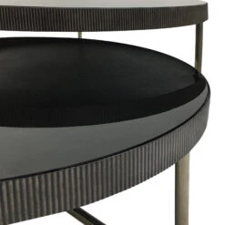 Libra Knightsbridge Black Glass Nest Of 2 Coffee Tables -Housingunits e7e724c3a05e333c321045379c6fd575