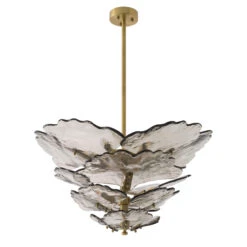 Eichholtz Florina Antique Brass & Smoked Glass 9 Light Chandelier