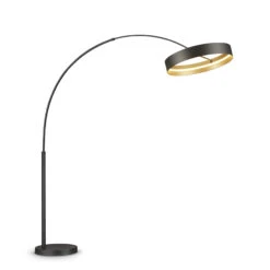 Boucle Graphite Overreach Floor Lamp