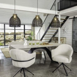 Black Rattan Cloche Pendant Shade