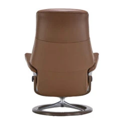 Stressless Philip Medium Leather Recliner Chair & Footstool In Velaro Dark Caramel With Walnut Signature Base -Housingunits e867e7b312008dc5a52c974cb819d0c3