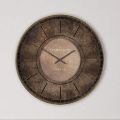 Thomas Kent Florentine Brown Leather Wall Clock